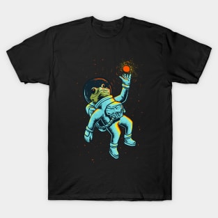 Frog Astronaut in Outer Space T-Shirt